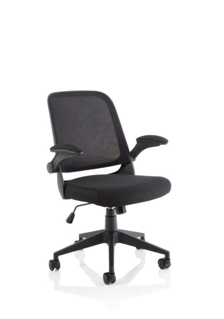 Office Essentials - Crew Task Operator Mesh Chair With Folding Arms