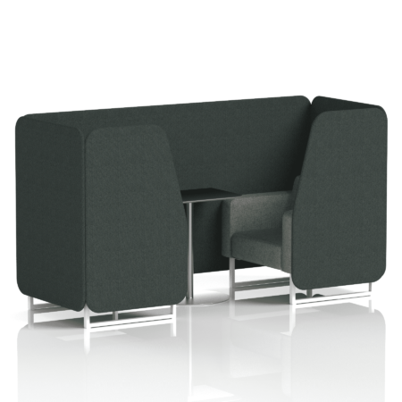 Brixworth Booth With White Legs And Black Table In Two Tone